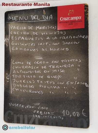 Restaurante Manila — Carta