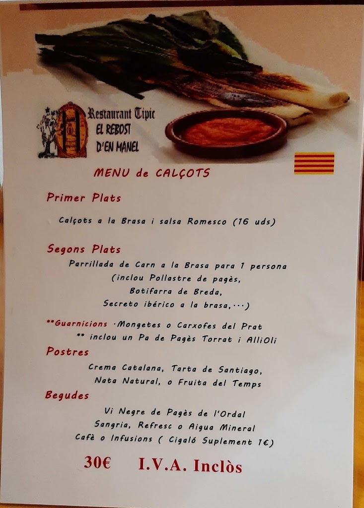 El Rebost d'en Manel — Carta