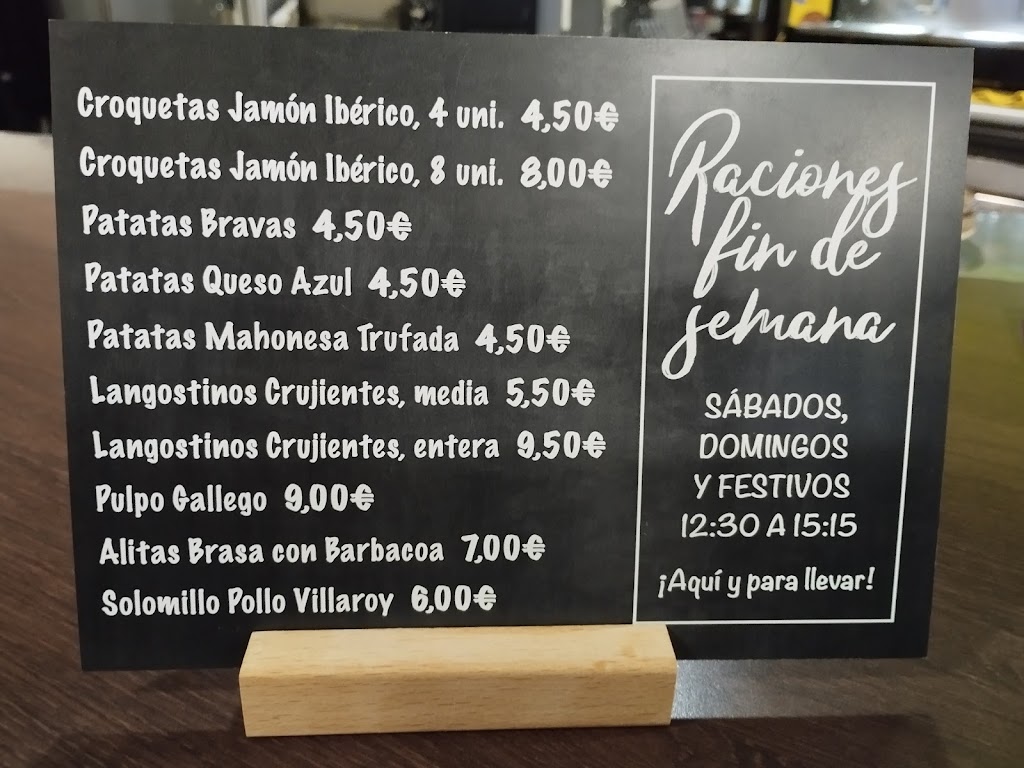 Cafeteria La Parada — Carta