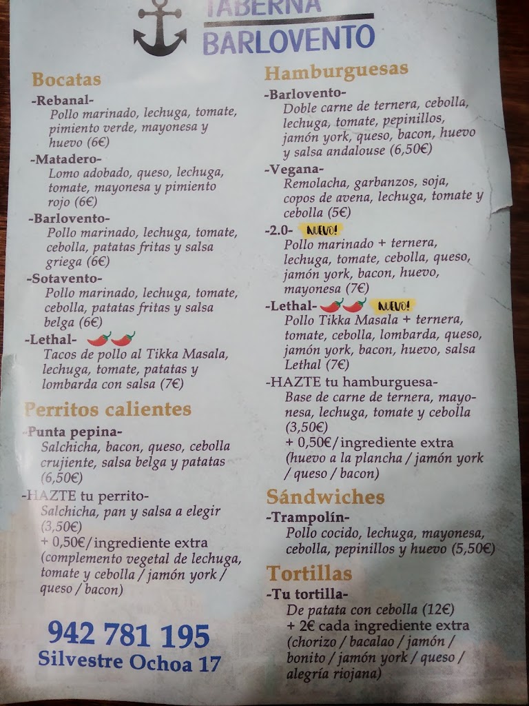 Barlovento — Carta