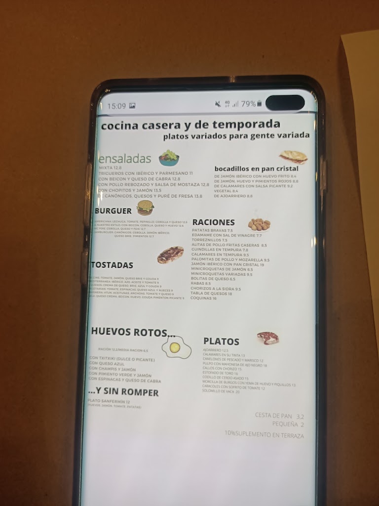 Restaurante Bar La Antigua Farmacia — Carta