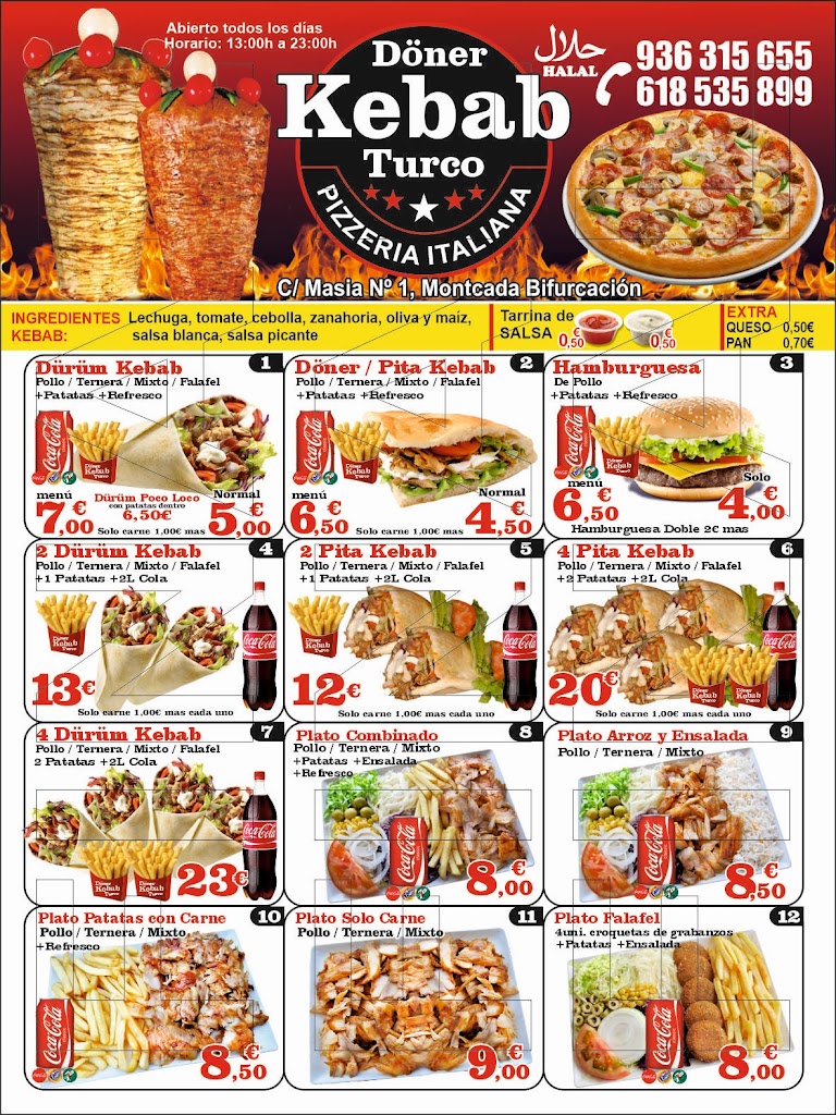 Doner Kebab Turco Pizza Italiana — Carta