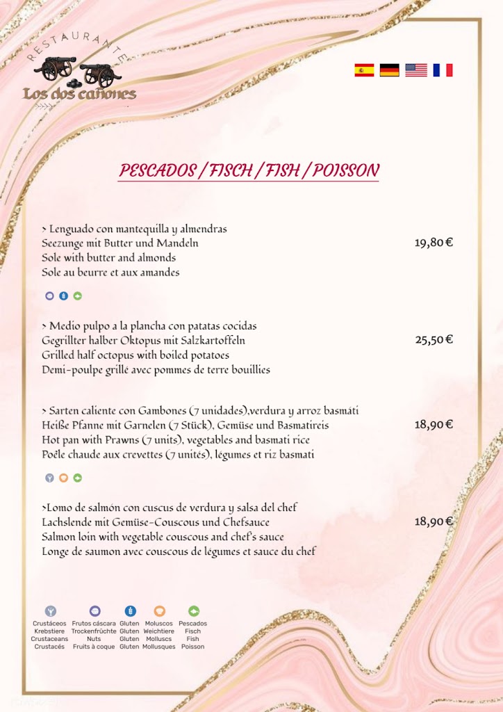 RESTAURANTE LOS DOS CANONES. — Carta