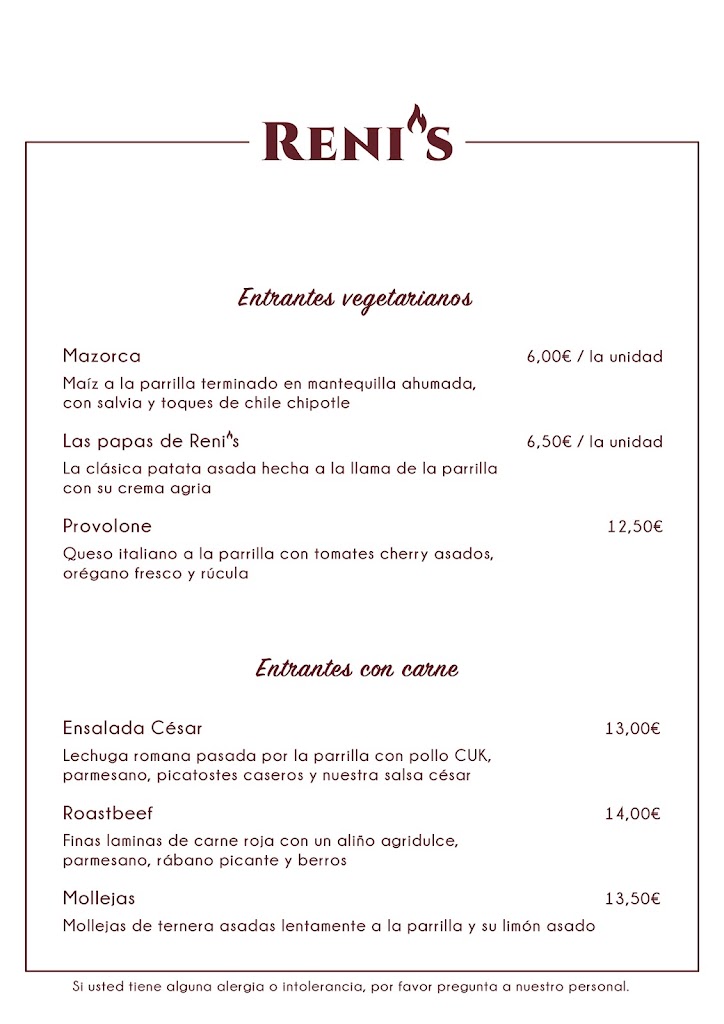 Reni's — Carta
