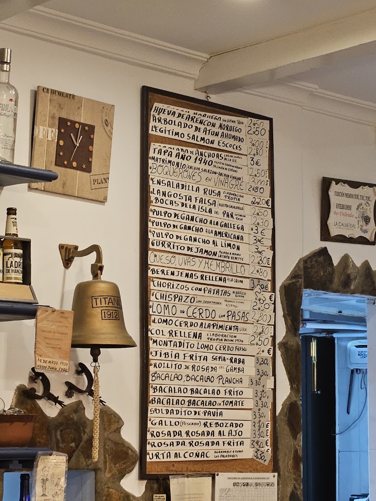 Bar Finlandia — Carta