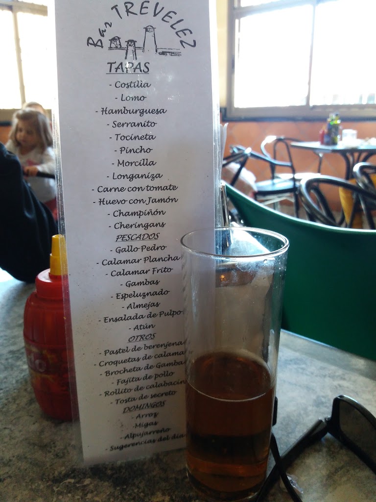 Bar Trevelez — Carta