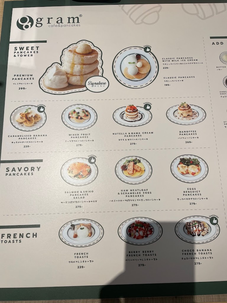 gram Pancakes Thonglor's Photo/Menu