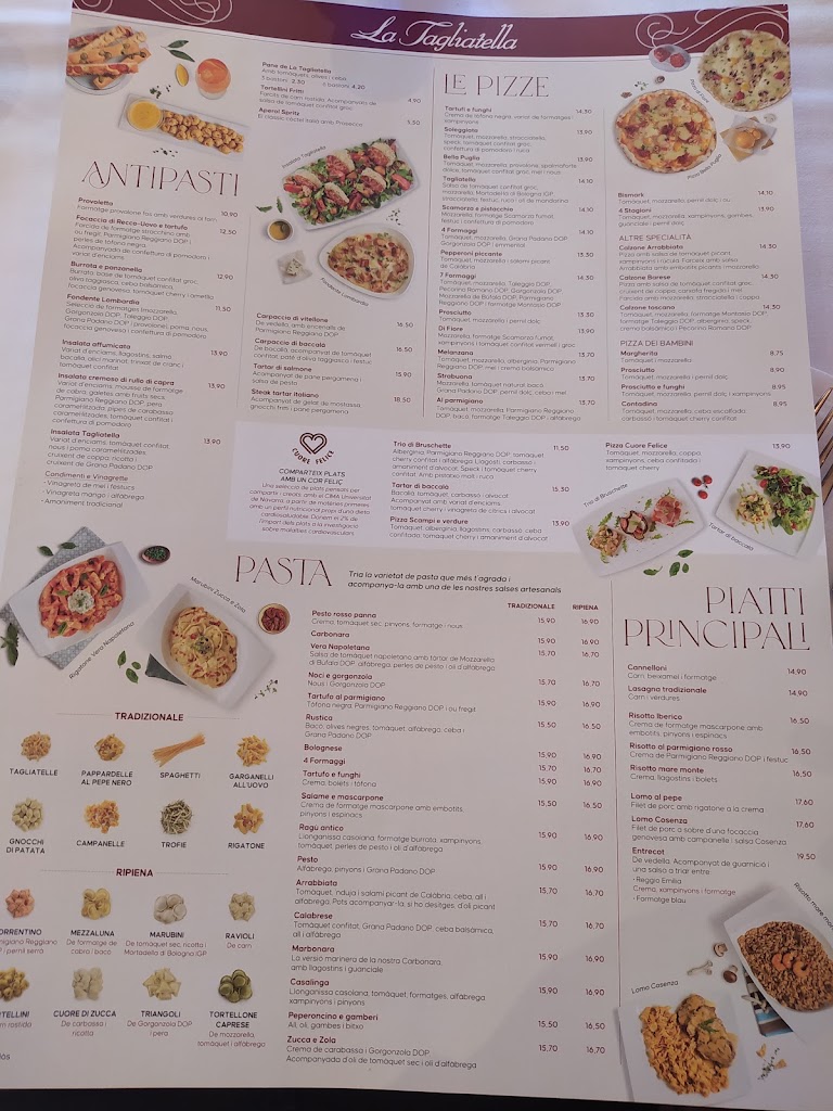 Restaurant La Tagliatella | Rubi — Carta