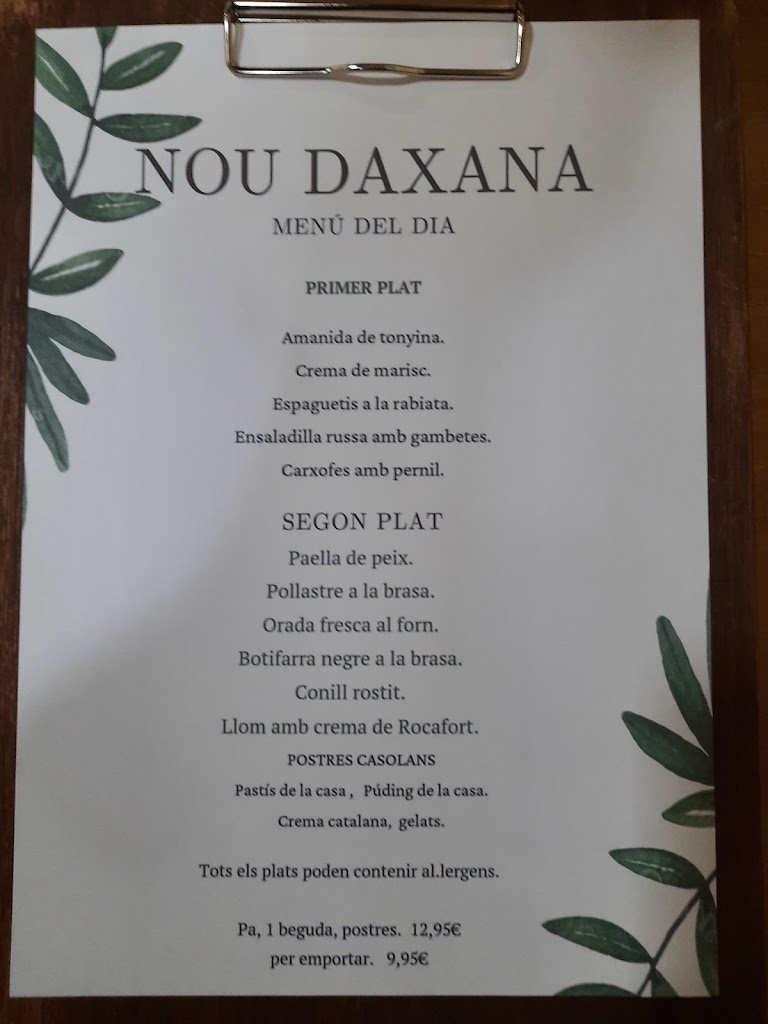 NOU DAXANA — Carta