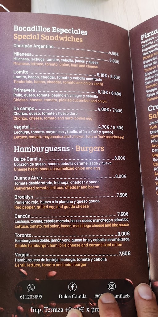 Dulce Camila (Coffee & Beer) — Carta