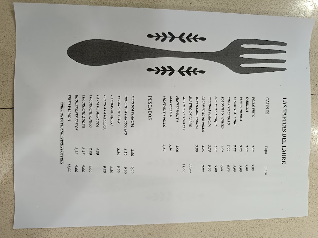 Restaurante El Laure — Carta