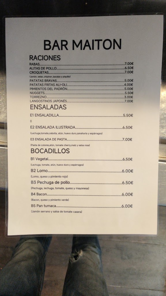 cafe Maiton — Carta
