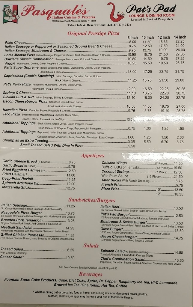  Pasquale's Italian Cuisine & Pizzeria