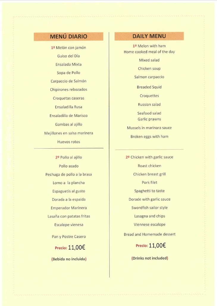 RESTAURANTE PIZZERIA ARROCERIA PLAZA — Carta