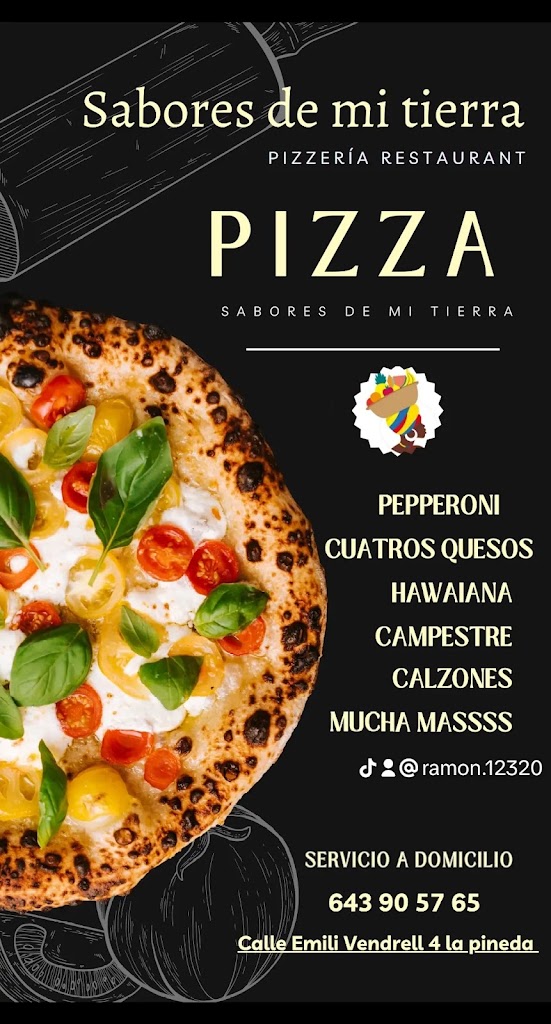 Restaurant pizzeria Sabores de mi tierra — Carta