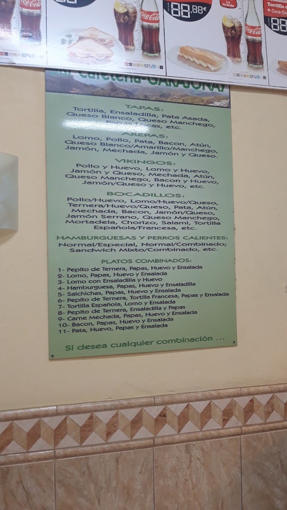 Bar Garajonay — Carta