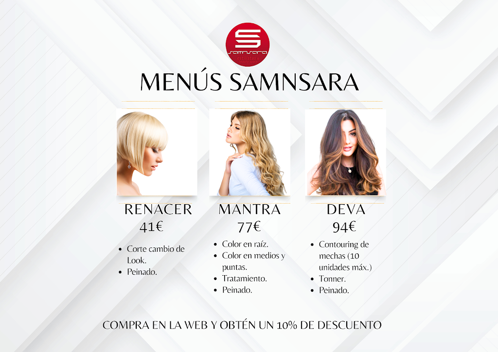 Samnsara Estilistas & Beauty Space, Peluqueria en Los Cristianos desde 1995 — Carta