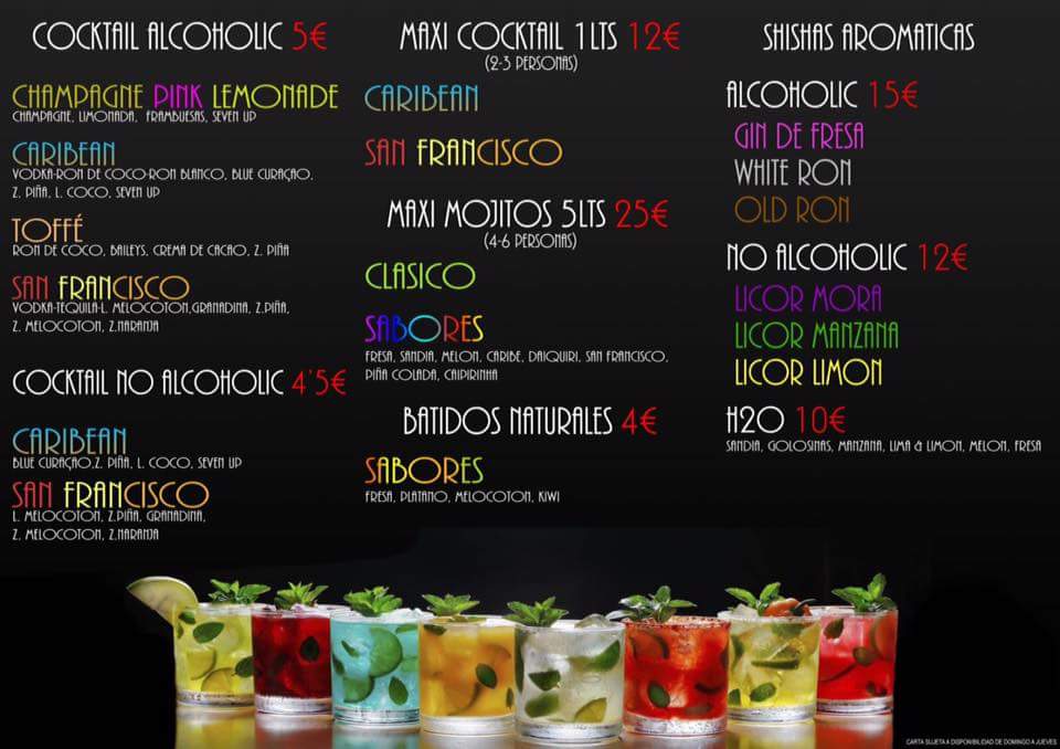 Chill Out Terraza Copas — Carta