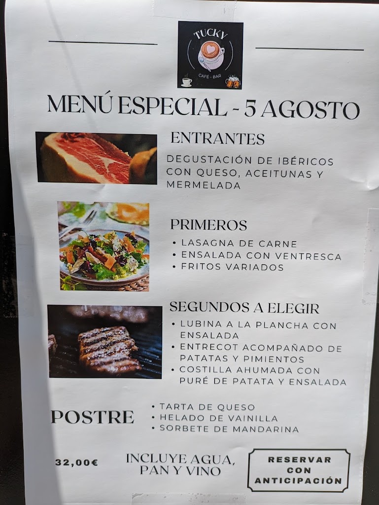 Cafe Bar Tucky — Carta