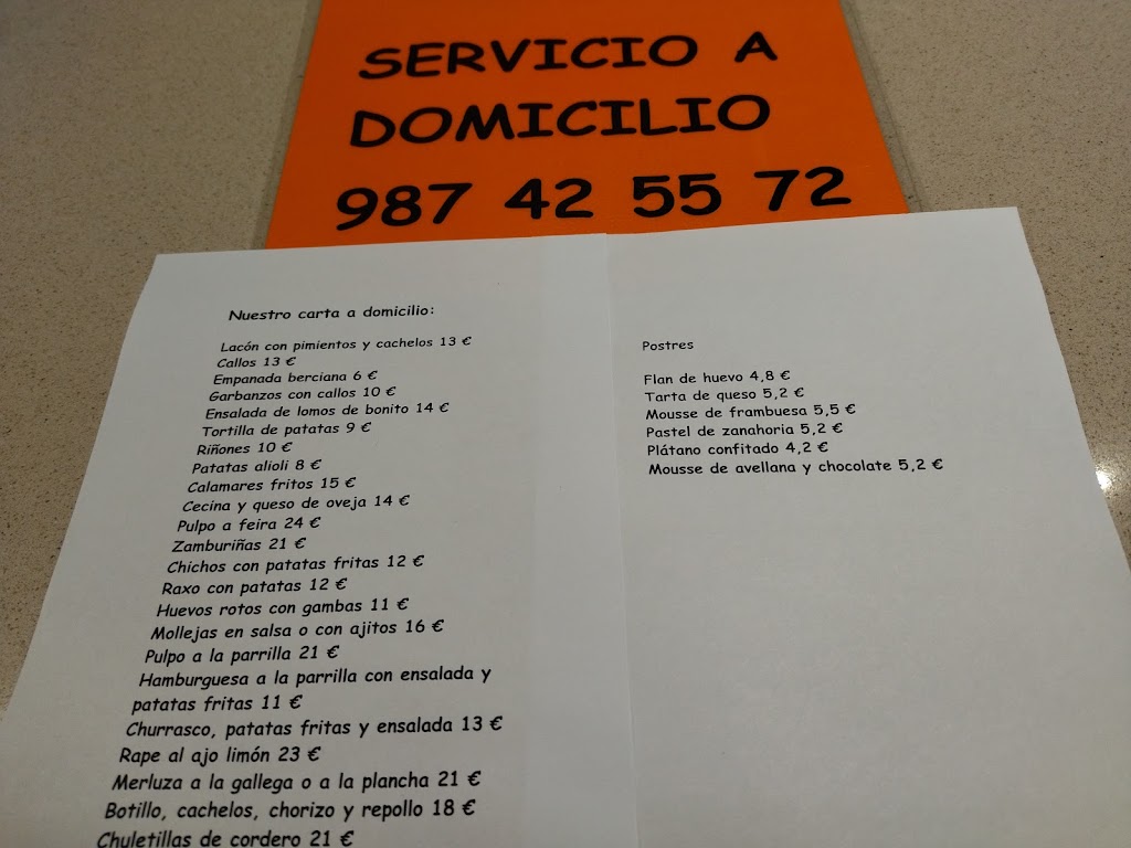 Meson del Tres Portinas — Carta