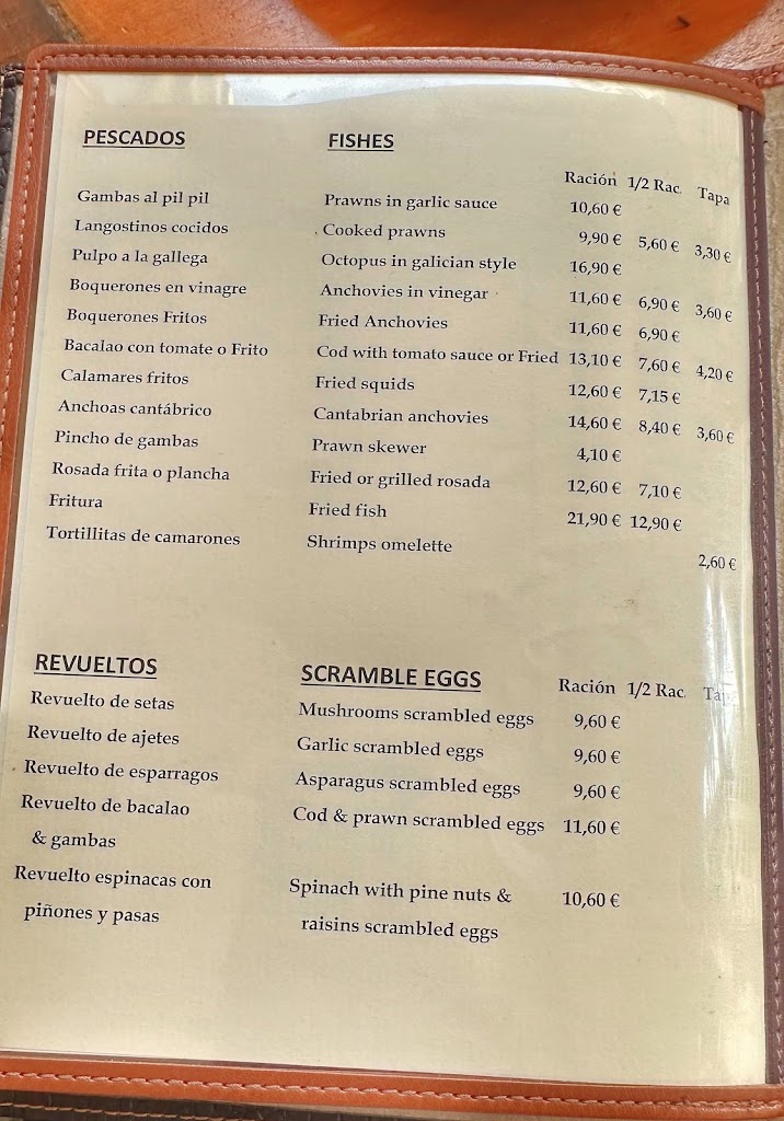 Bodegas La Venencia Marbella — Carta