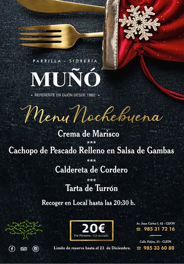 Parrilla Sidreria Muno Poniente — Carta