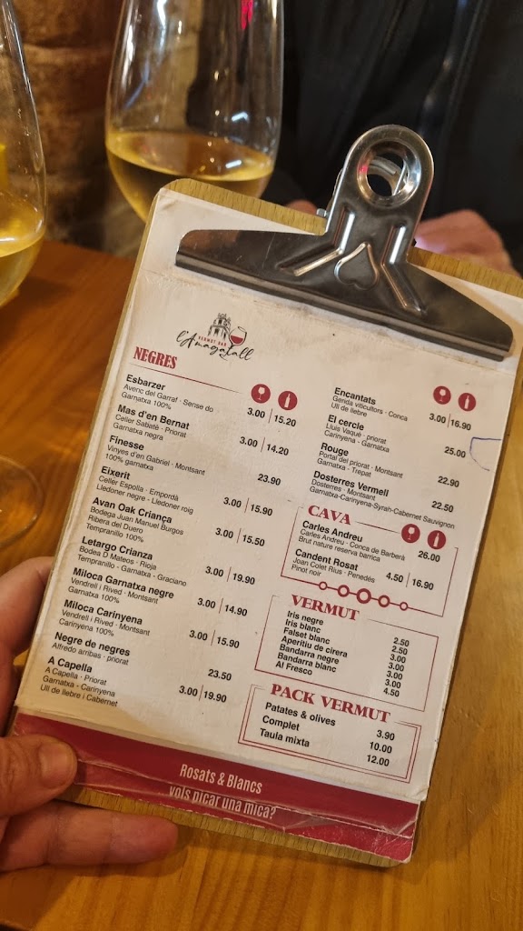 Bar L'amagatall — Carta