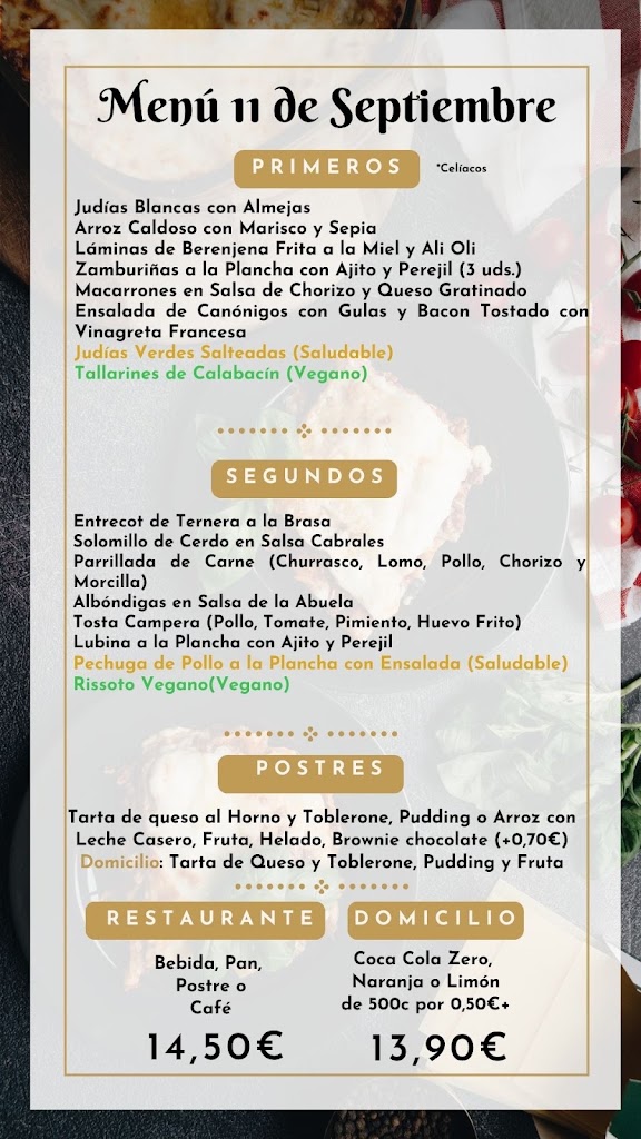 Restaurante El Fermin — Carta