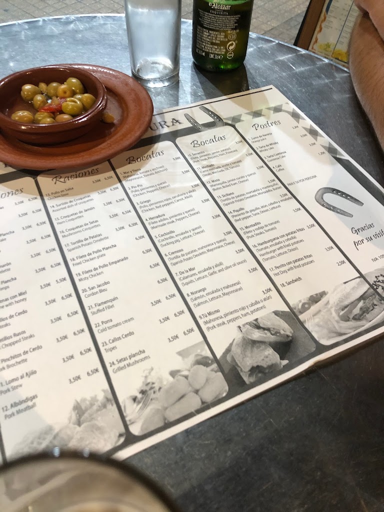 Bar La Herradura — Carta