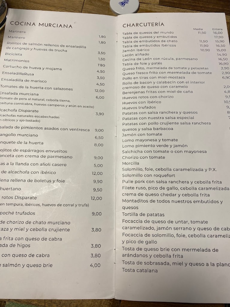 Mercado Gastronomico La Compania — Carta