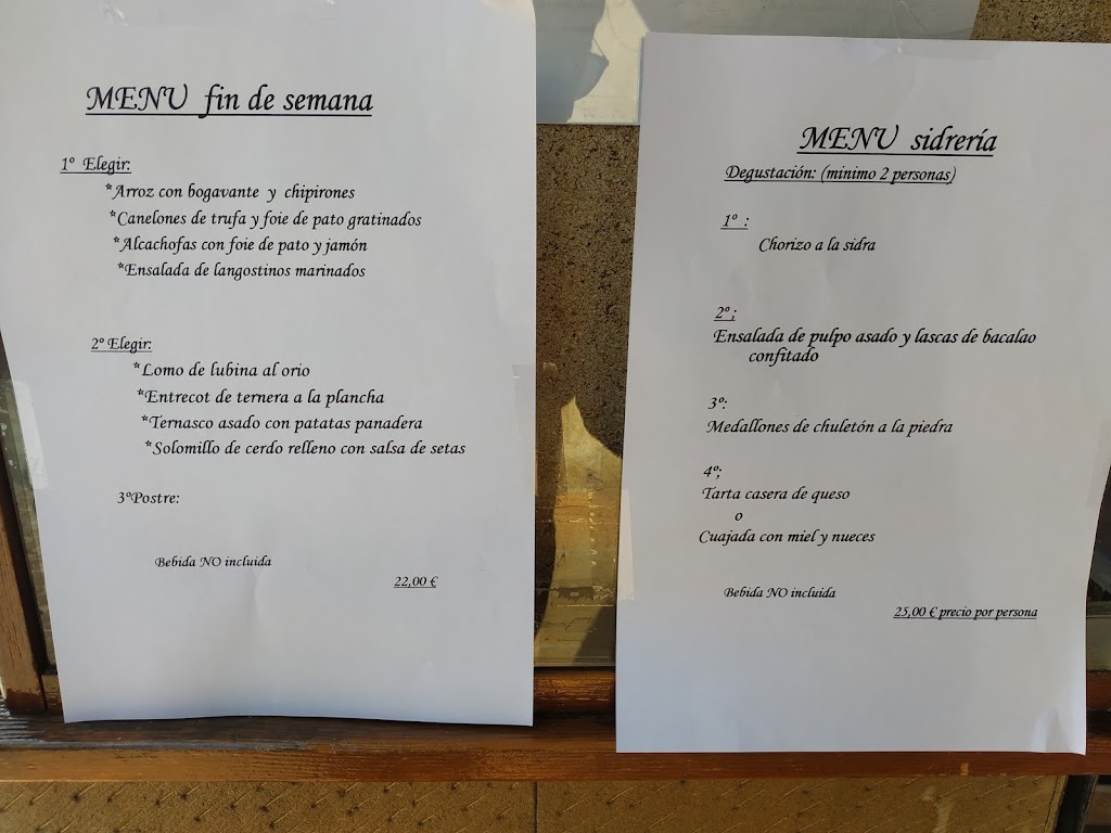 Moreno Taberna Restaurante — Carta