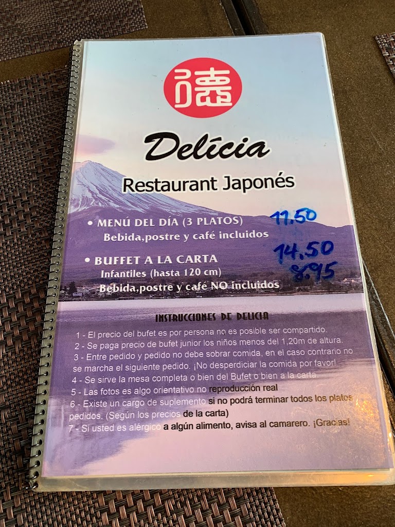 Restaurant Japones Delicia — Carta