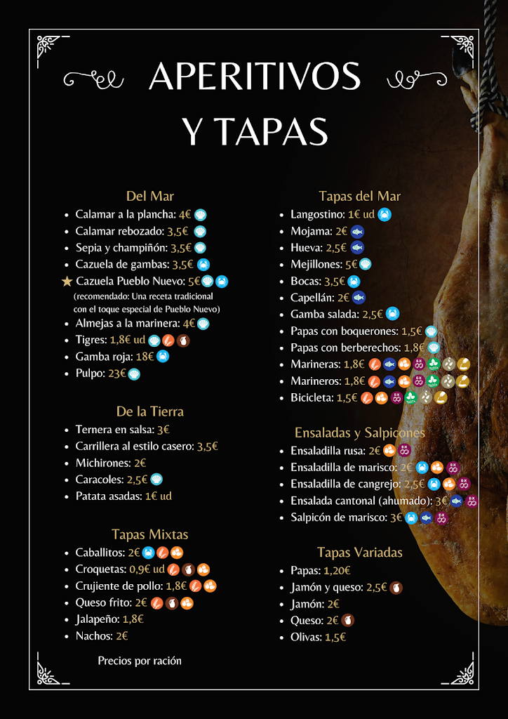 Restaurante Pueblo Nuevo — Carta