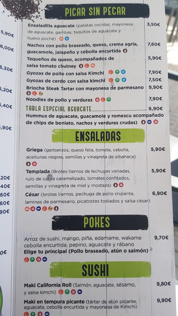 Aguacate Coffee & Brunch — Carta