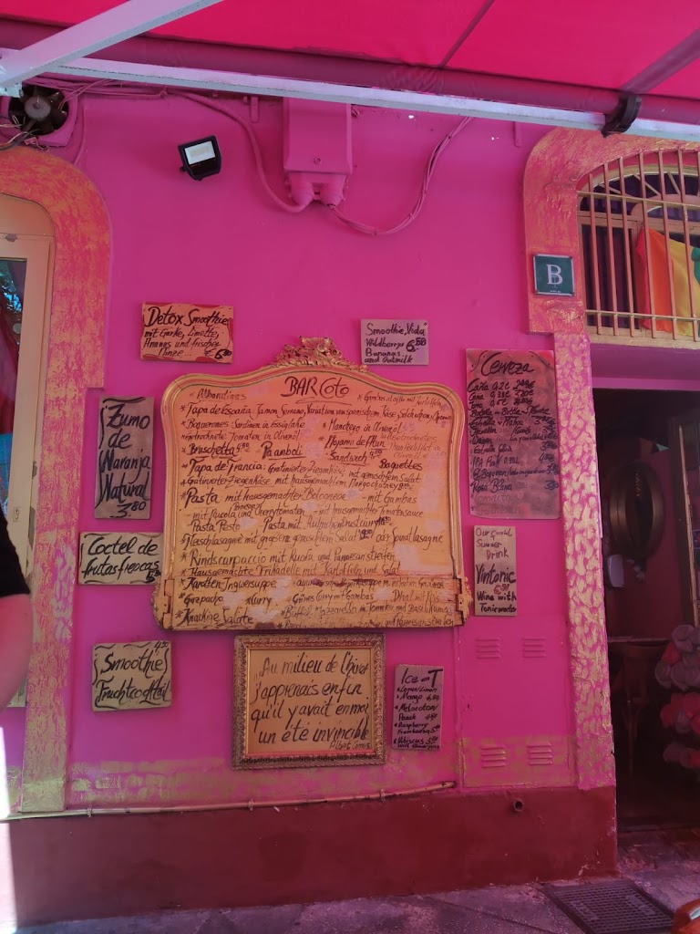 Bar Cafe Coto — Carta