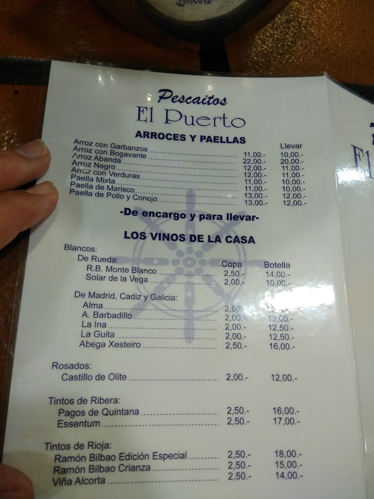 El Puerto Restaurante — Carta