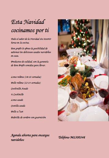 Bon Profit comidas para llevar — Carta