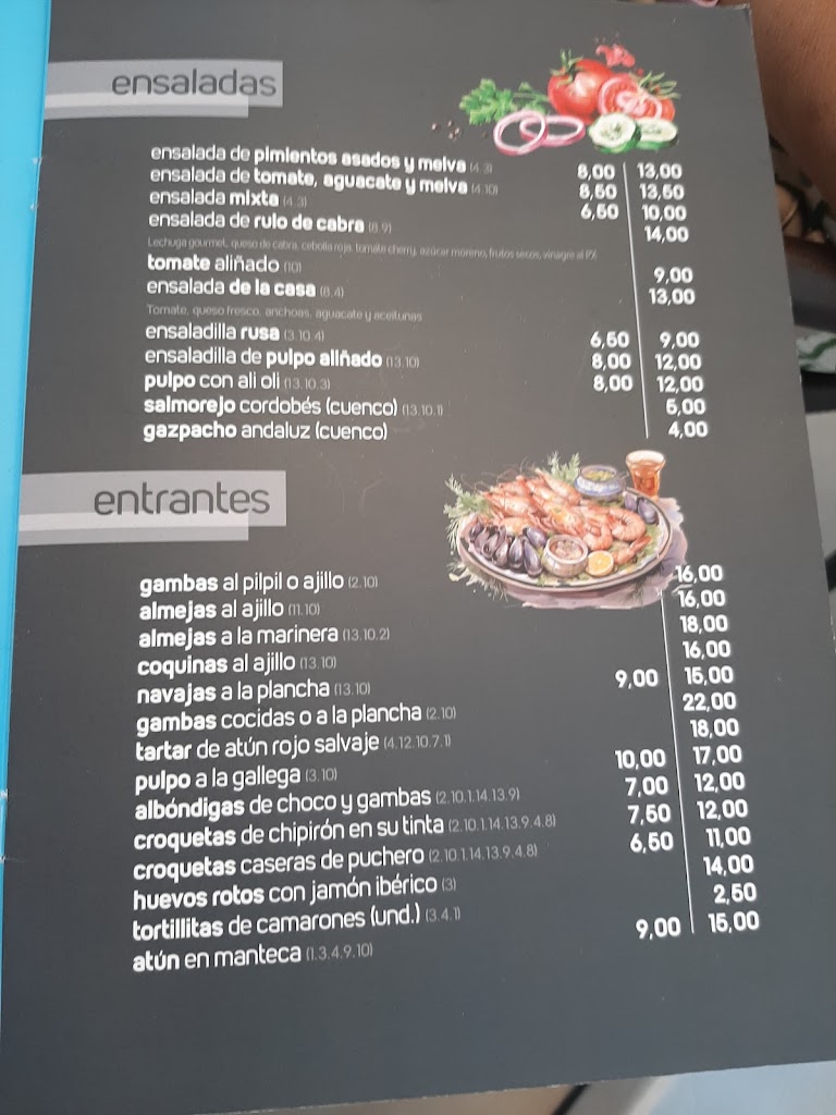 Chiringuito de Juan — Carta