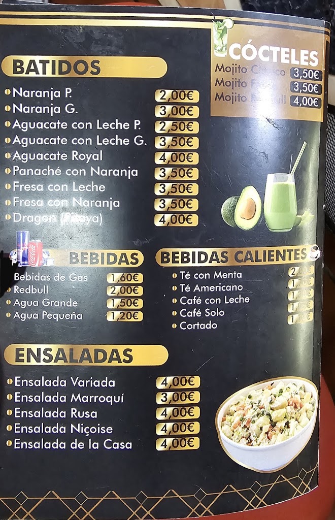 Bar Cafe " familia " — Carta