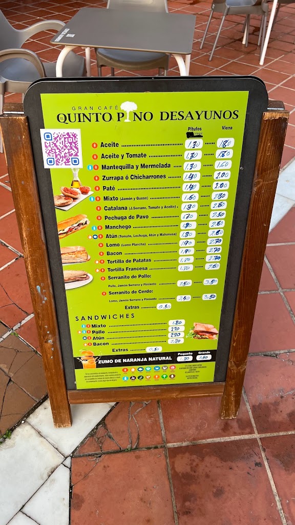 GRAN CAFE QUINTOPINO — Carta