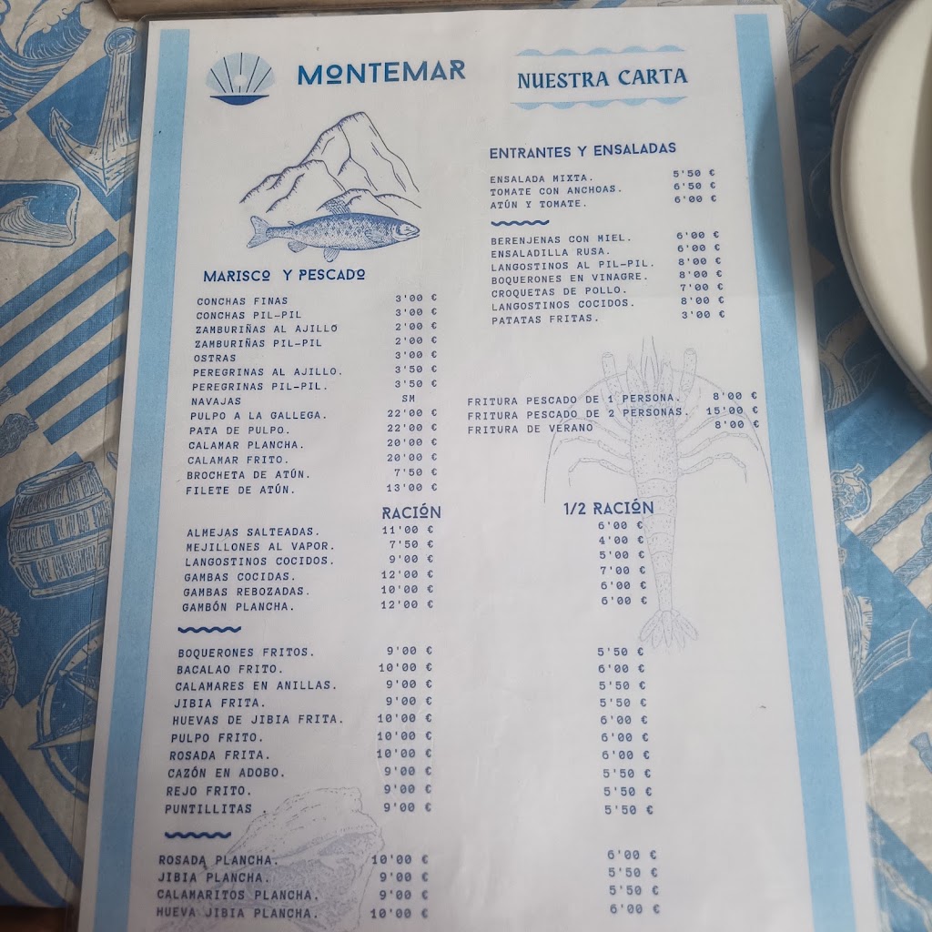 Bar Montemar — Carta