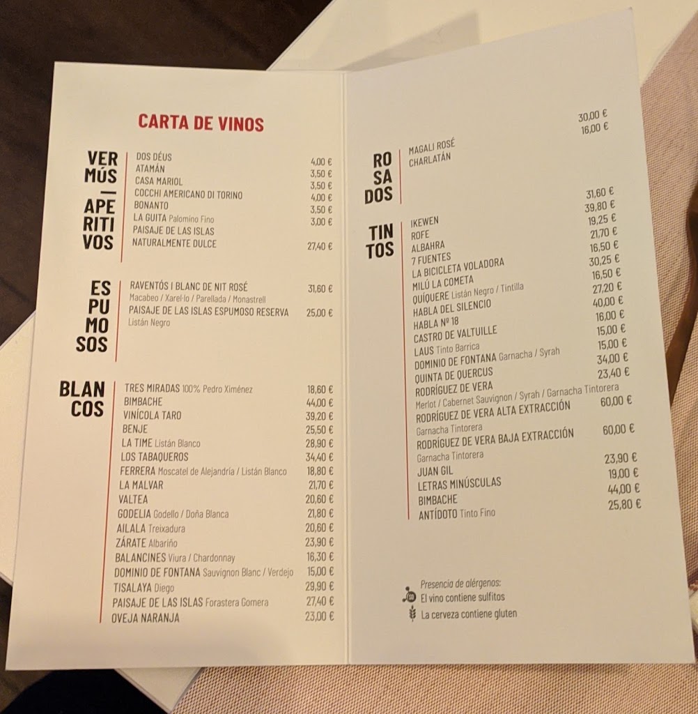 Anteo Bar Gastronomico — Carta