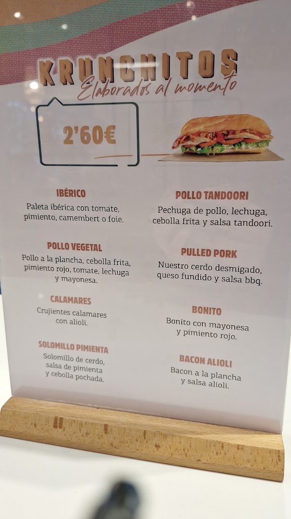 Krunch Las Arenas — Carta