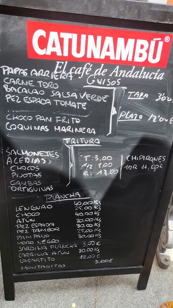 Bar Tapa Santo Domingo — Carta