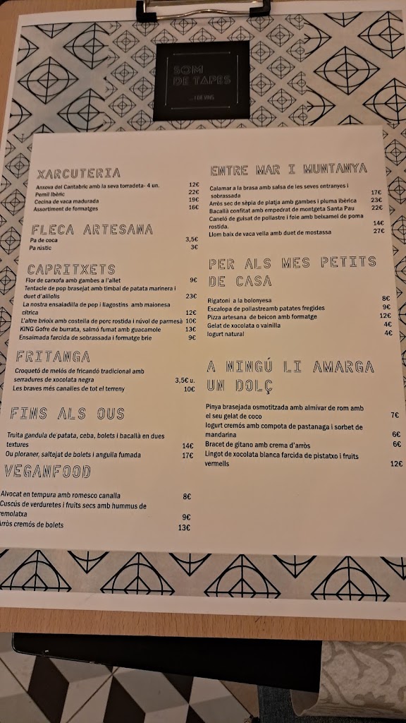 Som de Tapes i Vins — Carta