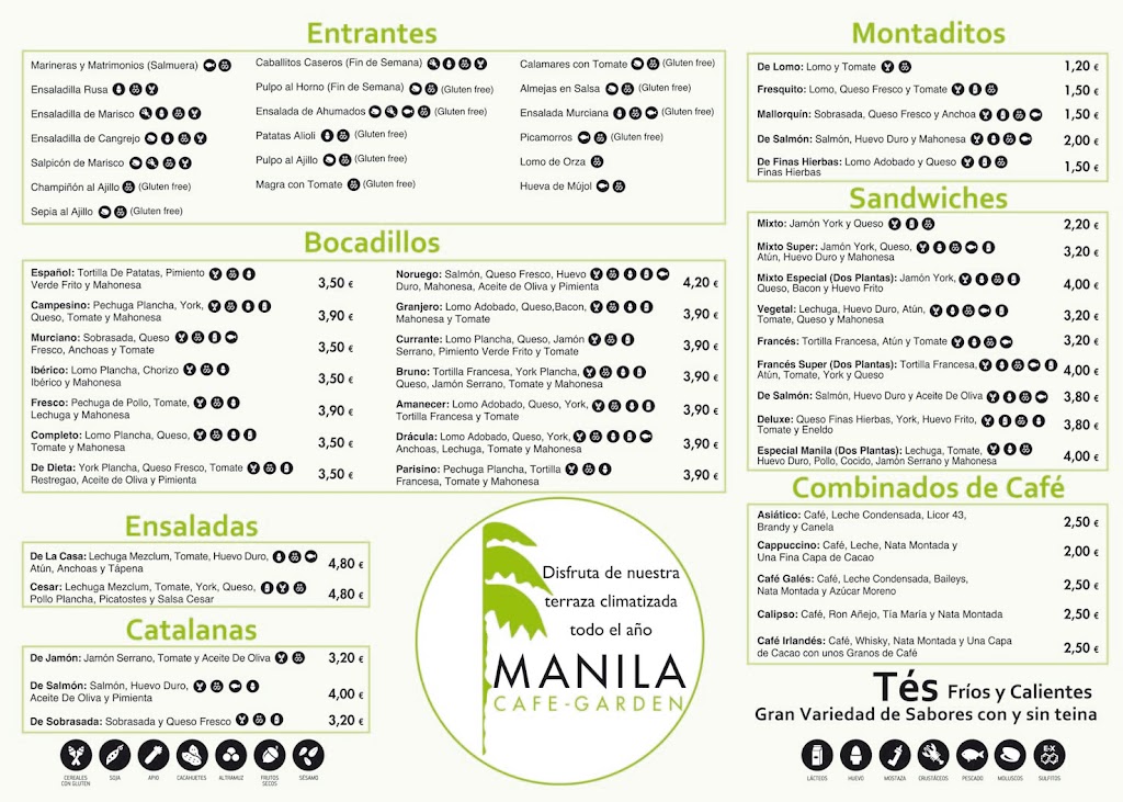 Cafeteria Manila Alcantarilla — Carta