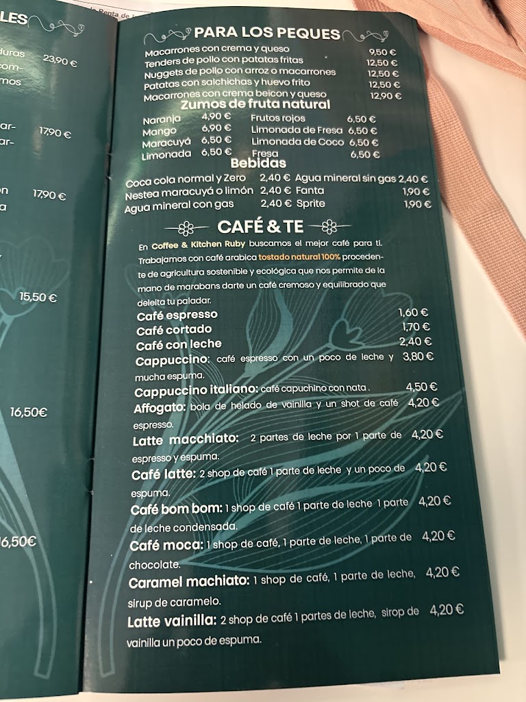 COFFEE & KITCHEN RUBY — Carta
