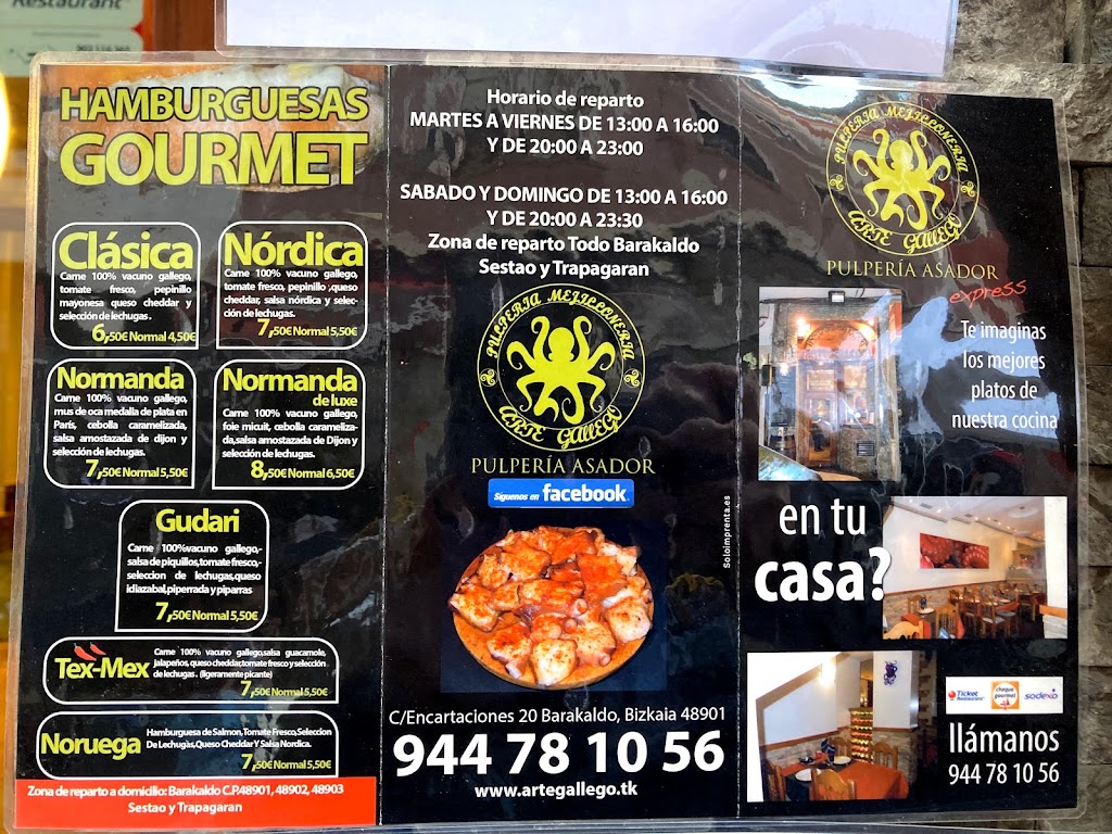 Arte Gallego jatetxea — Carta