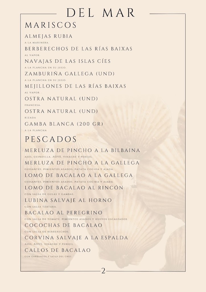 Restaurante Rincon Gallego Egabrense — Carta