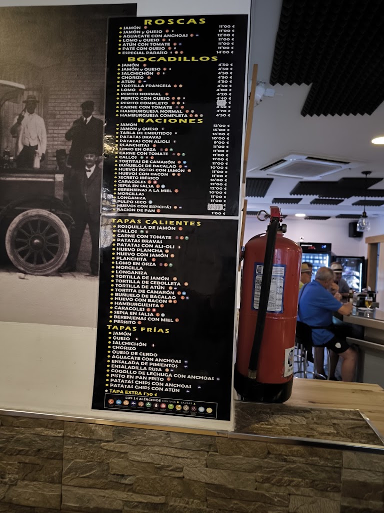 Cerveceria El Paraiso Motril — Carta